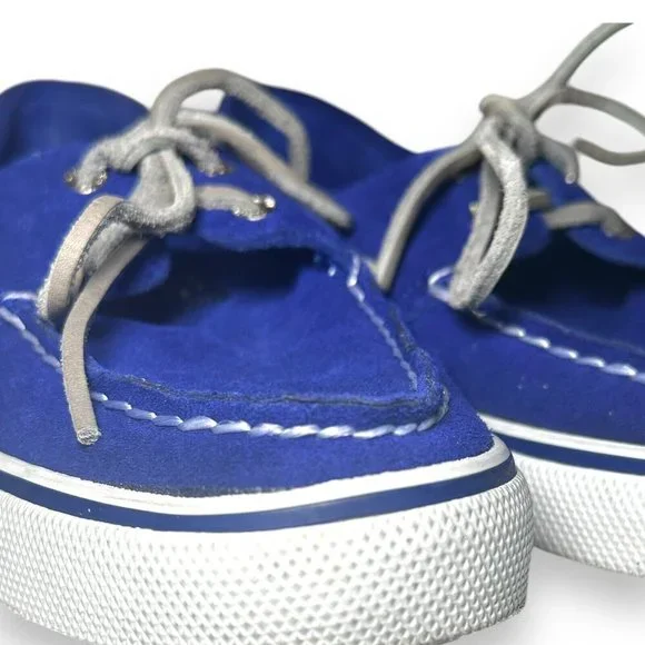 SPERRY TOP WOMENS SHOES SIZE 8 PREPPY VARSITY BLUE CANVAS FLAT TOP SIDER SNEAKER - Picture 4 of 8
